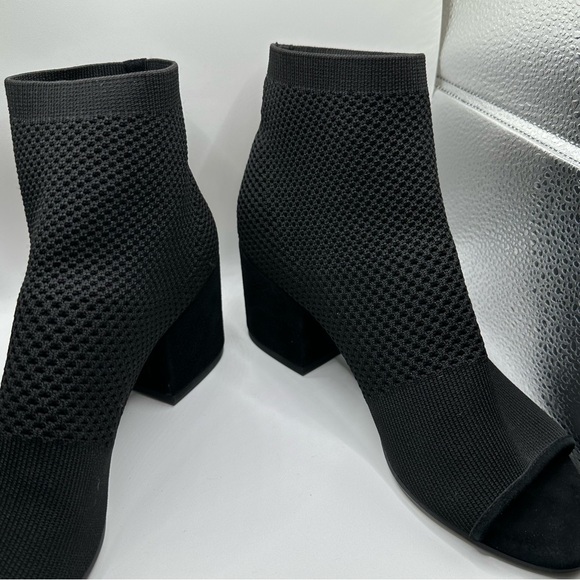 Eileen Fisher sz8.5 Croft open toe Mesh Knit Black Sandal Shoes Summer Elegant - Picture 12 of 15